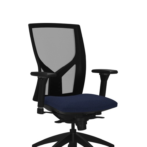Lorell High-Back Mesh Chairs with Blue Fabric Seat (LLR83109A204) main image
