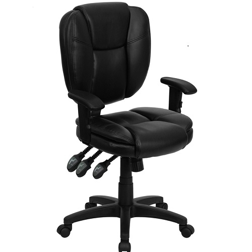 Mid-Back Black LeatherSoft Task Chair (MAO-930FLA)-image