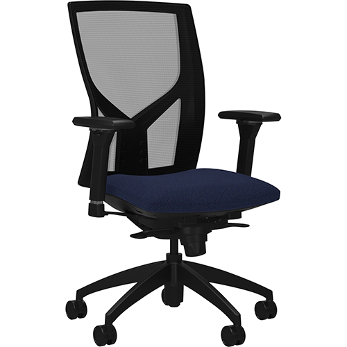 Lorell High-Back Mesh Chairs with Blue Fabric Seat (LLR83109A204) main image
